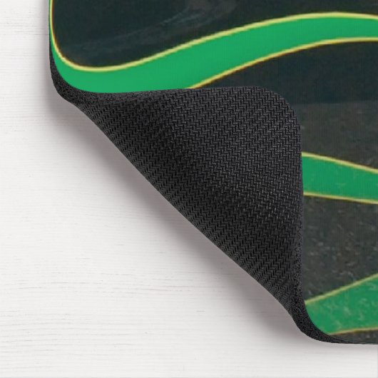 schwarze hotrod Farbe mit grünen Flammen Mousepad (Ecke)