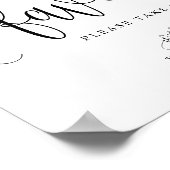 Schwarze Hübsche Calligrafy Script-Gastgeschenke Poster (Ecke)