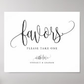 Schwarze Hübsche Calligrafy Script-Gastgeschenke Poster (Vorne)