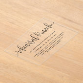 Schwarze Hübsche Kalligraphie Probe Brunch Acryleinladungen (Ablage )