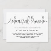 Schwarze Hübsche Kalligraphie Probe Brunch Einladung (Vorderseite)