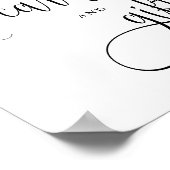 Schwarze Hübsche Schriftzeichen-Karten und Geschen Poster (Ecke)