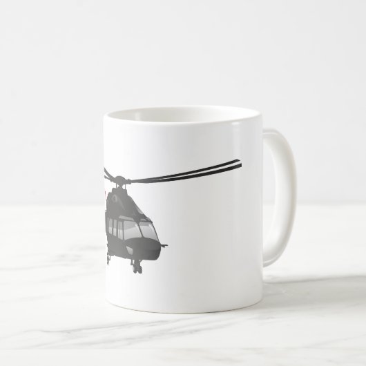 Schwarze Hubschrauber-Tasse Kaffeetasse (VorderseiteRechts)