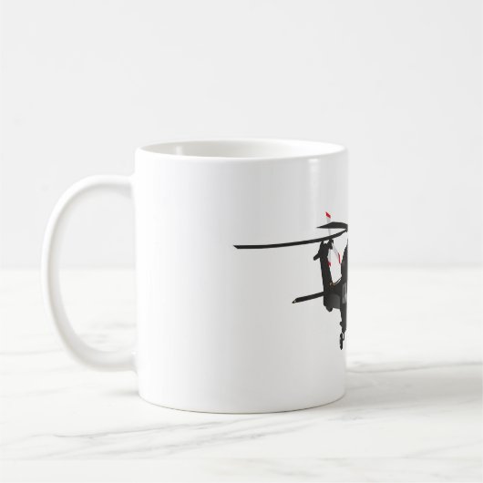 Schwarze Hubschrauber-Tasse Kaffeetasse (Links)
