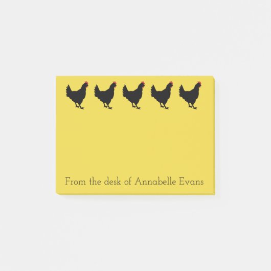 Schwarze Hühner personalisieren Post-it Klebezettel (Vorderseite)
