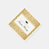 Schwarze Hülle aus Gold und weißem Glitzer Serviette (Ecke)