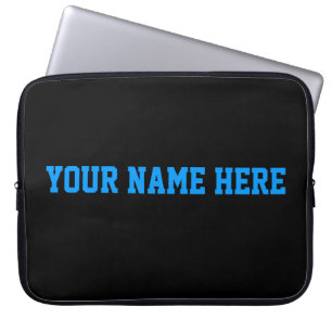 Schwarze Hülse /add Ihr Name Laptopschutzhülle