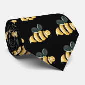 Schwarze Hummel-Bienen-Krawatte Krawatte (Gerollt)