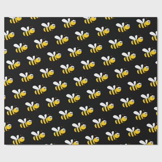 Schwarze Hummeln niedlich Spaß Geschenkpapier (Flach)