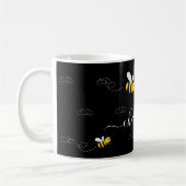 Schwarze Hummeln Sommerspass Spaß Monogramm Kaffeetasse (Links)