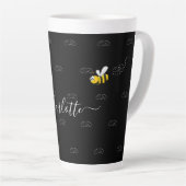 Schwarze Hummeln Sommerspass Spaß Monogramm Milchtasse (Rechte Ecke)