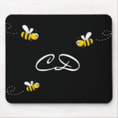 Schwarze Hummeln Sommerspass Spaß Monogramm Mousepad (Vorne)
