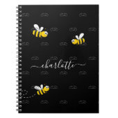 Schwarze Hummeln Sommerspass Spaß Monogramm Notizblock (Vorderseite)