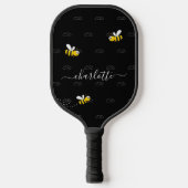 Schwarze Hummeln Sommerspass Spaß Monogramm Pickleball Schläger (Vorderseite)
