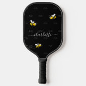 Schwarze Hummeln Sommerspass Spaß Monogramm Pickleball Schläger (Rückseite)