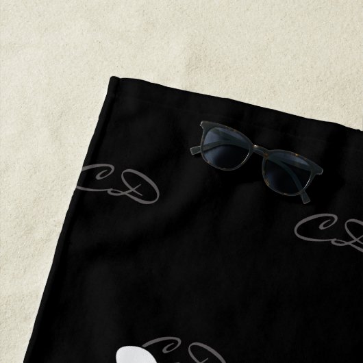 Schwarze Hummeln Sommerspass Spaß Monogramm Strandtuch (Beispiel)