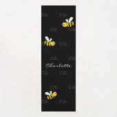 Schwarze Hummeln Sommerspass Spaß Monogramm Yogamatte (Vorderseite)