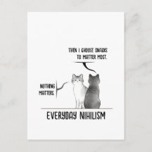 Schwarze-Humor-Katze Täglicher Nihilismus Zitat In
