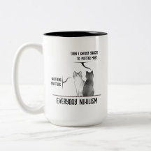 Schwarze-Humor-Katze Täglicher Nihilismus Zitat In