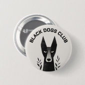 Schwarze-Hund-Illustration Button (Vorne & Hinten)
