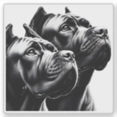 Schwarze Hunde in Nah-up-Portrait Aufkleber (Vorderseite)