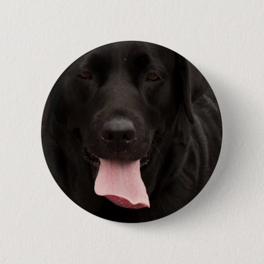 Schwarze Hundegesicht Button (Vorderseite)