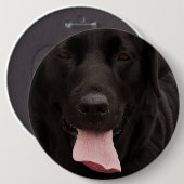 Schwarze Hundegesicht Button (Vorne & Hinten)