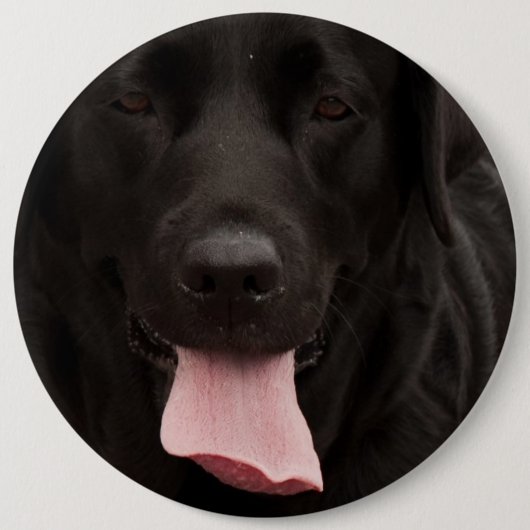 Schwarze Hundegesicht Button (Vorderseite)