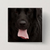Schwarze Hundegesicht Button (Vorderseite)