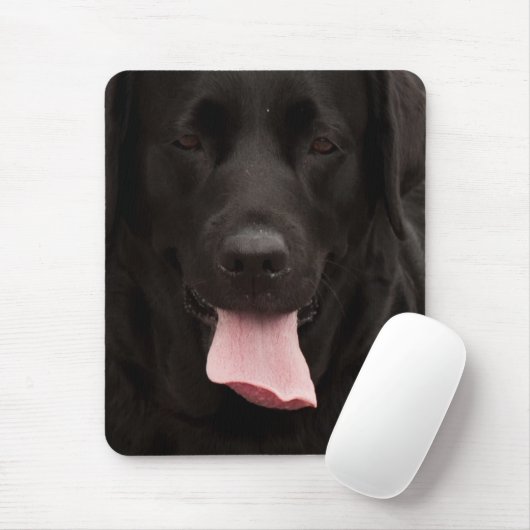 Schwarze Hundegesicht Mousepad (Mit Mouse)