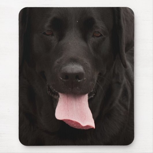 Schwarze Hundegesicht Mousepad (Vorne)