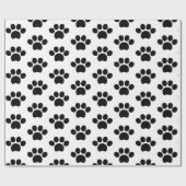 Schwarze Hundekuh niedlich auf Weiß Geschenkpapier (Flach)