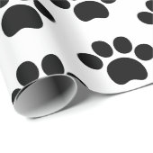 Schwarze Hundekuh niedlich auf Weiß Geschenkpapier (Rolleneckpunkt)