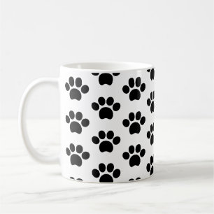 Schwarze Hundekuh niedlich auf Weiß Kaffeetasse