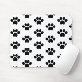 Schwarze Hundekuh niedlich auf Weiß Mousepad (Mit Mouse)