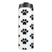 Schwarze Hundekuh niedlich auf Weiß Thermosbecher (Vorderseite)