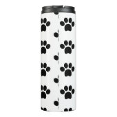 Schwarze Hundekuh niedlich auf Weiß Thermosbecher (Rückseite)