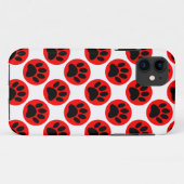 Schwarze Hundepaws in roten Polka-Punkten Case-Mate iPhone Hülle (Rückseite (Horizontal))