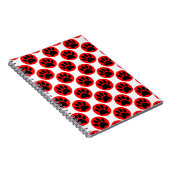 Schwarze Hundepaws in roten Polka-Punkten Notizblock (Rechte Seite)