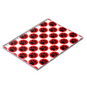 Schwarze Hundepaws in roten Polka-Punkten Notizblock (Linke Seite)