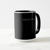 Schwarze Icon-Typografie-Tasse Tasse (VorderseiteRechts)