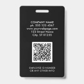 Schwarze ID für das moderne Firmenlogo Foto Ausweis (Rückseite)