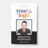 Schwarze ID für das moderne Firmenlogo Foto Ausweis (Vorderseite)