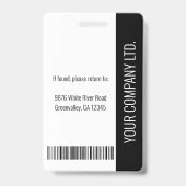 Schwarze ID für personalisierte Mitarbeiter im Unt Ausweis (Rückseite)