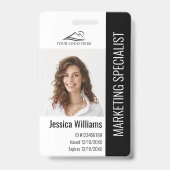 Schwarze ID für personalisierte Mitarbeiter im Unt Ausweis (Vorderseite)