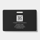 Schwarze ID | Mitarbeiter Foto ID Company Security Ausweis (Rückseite)