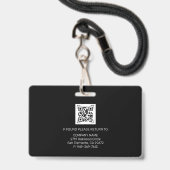 Schwarze ID | Mitarbeiter Foto ID Company Security Ausweis (Rückseite mit Lanyard)