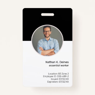 Schwarze ID   Mitarbeiter Foto ID Company Security Ausweis