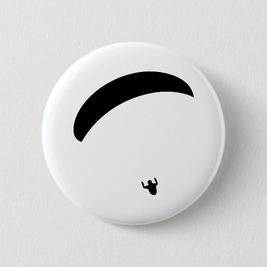 schwarze Ikone des Gleitschirmfliegen Button (Vorderseite)