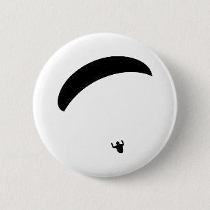 schwarze Ikone des Gleitschirmfliegen Button
